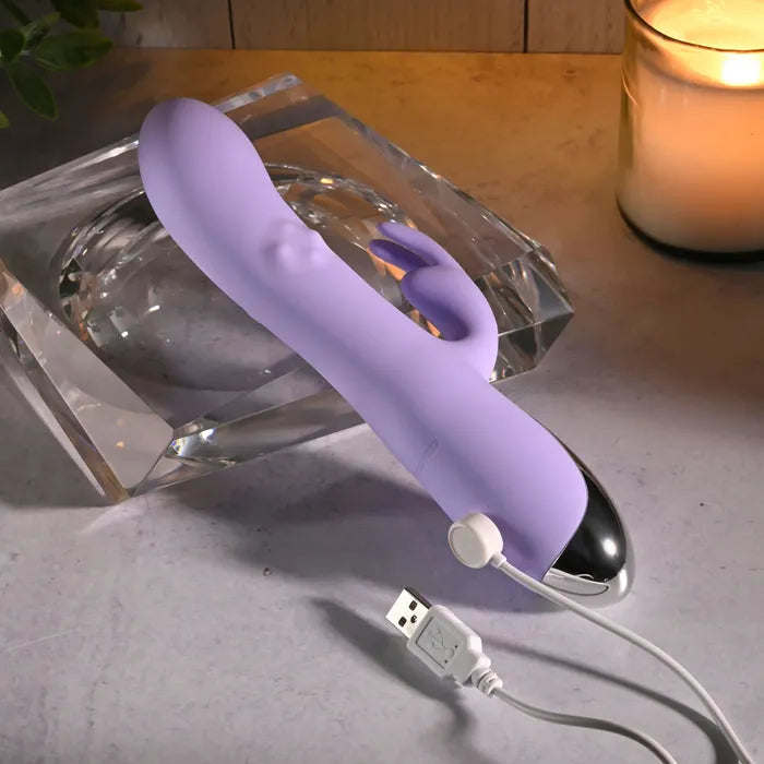 Evolved SPINDERELLA USB Rechargeable Rabbit Vibrator Purple Evolved