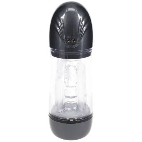 Shots toys PUMPED SonicPull USB Rechargeable Sucking & Vibrating Automatic Masturbator Gunmetal Grey / Clear Shots Toys