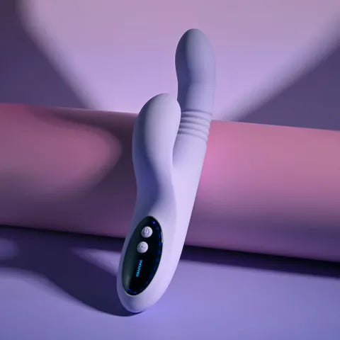 Evolved PEP TALK USB Rechargeable Thrusting Vibrator With Tapping Clitoral Stimulator Purple 23.3 cm Evolved