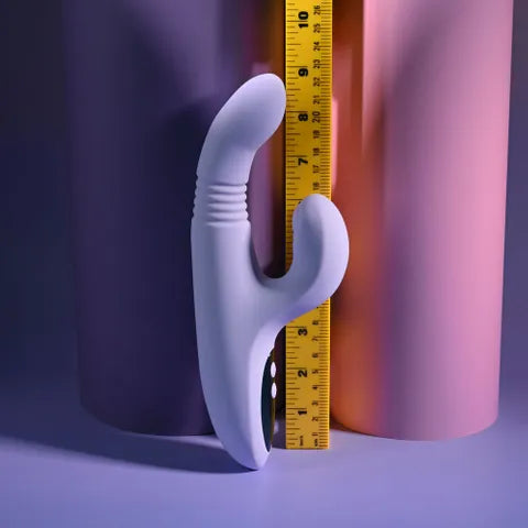 Evolved PEP TALK USB Rechargeable Thrusting Vibrator With Tapping Clitoral Stimulator Purple 23.3 cm Evolved