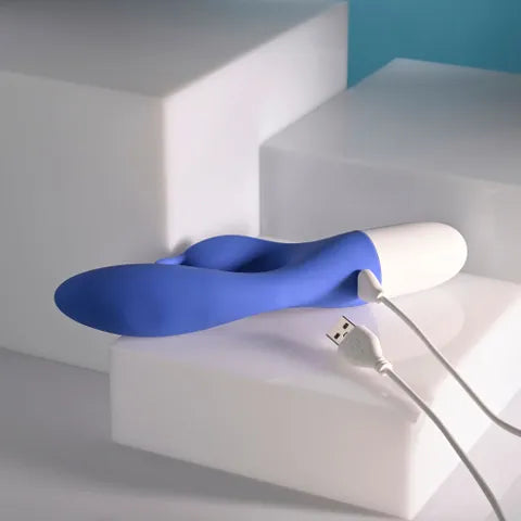 Evolved FUNNY BUNNY USB Rechargeable Rabbit Vibrator Blue 20 cm Evolved