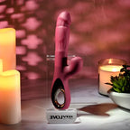 Evolved BURSTING WITH PLEASURE USB Rechargeable Vibrator With Tapping Clitoral Stimulator Red 25.4 cm Evolved