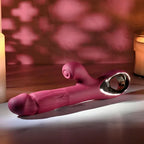 Evolved BURSTING WITH PLEASURE USB Rechargeable Vibrator With Tapping Clitoral Stimulator Red 25.4 cm Evolved