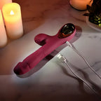 Evolved BURSTING WITH PLEASURE USB Rechargeable Vibrator With Tapping Clitoral Stimulator Red 25.4 cm Evolved