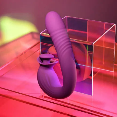 Evolved DEEP ECSTASY USB Rechargeable Thrusting & Tapping Vibrator Purple 16.5 cm Evolved