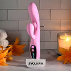 Evolved PUSH THE BUTTON USB Rechargeable Rabbit Vibrator With G Spot Bud Pink 23.5 cm Evolved