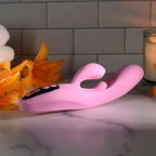 Evolved PUSH THE BUTTON USB Rechargeable Rabbit Vibrator With G Spot Bud Pink 23.5 cm Evolved