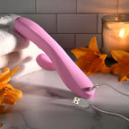 Evolved PUSH THE BUTTON USB Rechargeable Rabbit Vibrator With G Spot Bud Pink 23.5 cm Evolved