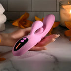 Evolved PUSH THE BUTTON USB Rechargeable Rabbit Vibrator With G Spot Bud Pink 23.5 cm Evolved