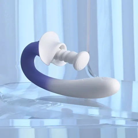 Evolved SPRING LOADED USB Rechargeable Multi Tapping Vibrator White / Purple 23 cm Evolved