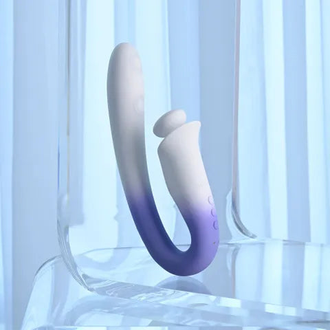 Evolved SPRING LOADED USB Rechargeable Multi Tapping Vibrator White / Purple 23 cm Evolved