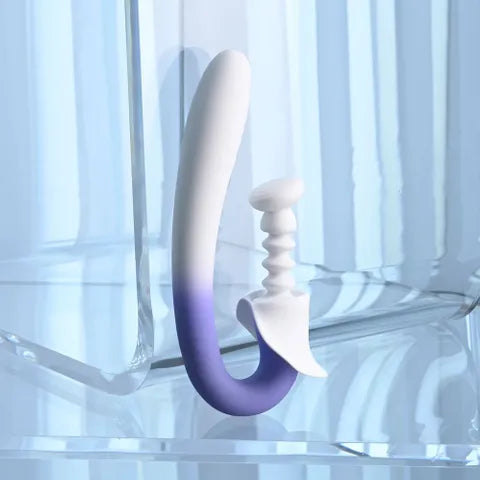Evolved SPRING LOADED USB Rechargeable Multi Tapping Vibrator White / Purple 23 cm Evolved