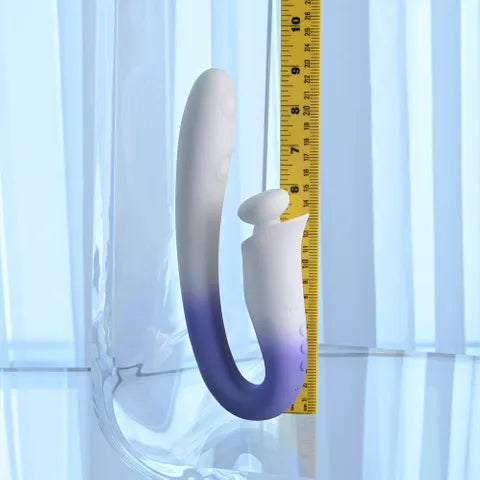 Evolved SPRING LOADED USB Rechargeable Multi Tapping Vibrator White / Purple 23 cm Evolved