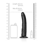 Shots Toys REALROCK Realistic Slim Dildo With Suction Cup 8 Inch Black Shots Toys