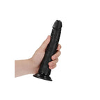 Shots Toys REALROCK Realistic Slim Dildo With Suction Cup 8 Inch Black Shots Toys