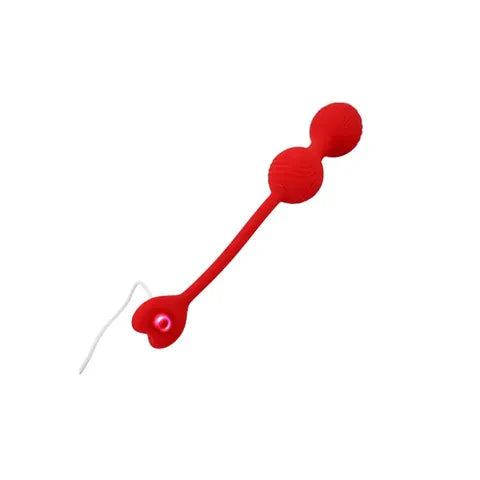 Adam & Eve SWEETHEART Kegel Trainer USB Rechargeable Vibrating Kegel Balls With Remote Red Adam & Eve