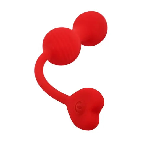 Adam & Eve SWEETHEART Kegel Trainer USB Rechargeable Vibrating Kegel Balls With Remote Red Adam & Eve Main image