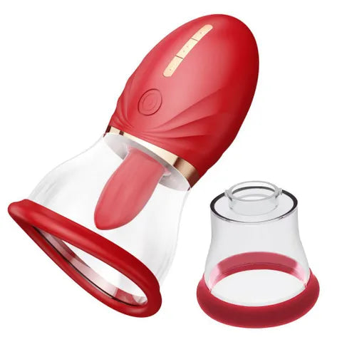 LuvPump Adoramor USB Rechargeable Licking  & Suction Pussy Pump Red LuvPump Main image