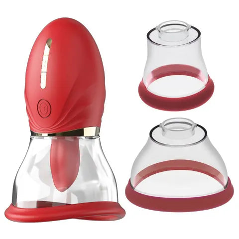 LuvPump Adoramor USB Rechargeable Licking  & Suction Pussy Pump Red LuvPump