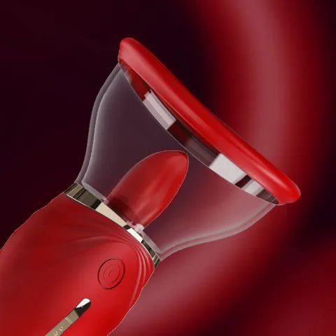 LuvPump Adoramor USB Rechargeable Licking  & Suction Pussy Pump Red LuvPump