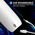Blush Novelties M For Men Robo Bator USB Rechargeable Vibrating Auto Stroker White Blush Novelties