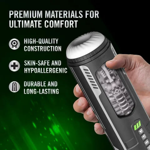 Blush Novelties M For Men Master Blaster USB Rechargeable Vibrating & Sucking Auto Stroker Blush Novelties