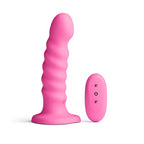 NS Novelties Colours Ribbed USB Rechargeable Vibrating Dildo With Wireless Remote 16.5 cm NS Novelties