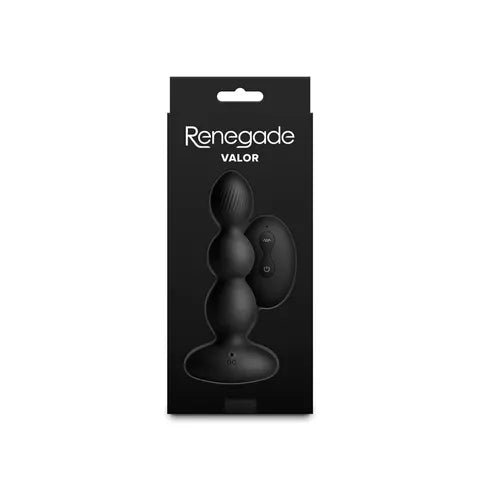 NS Novelties Renegade Valor USB Rechargeable Vibrating Anal Beads with Wireless Remote 13.7 cm Black NS Novelties