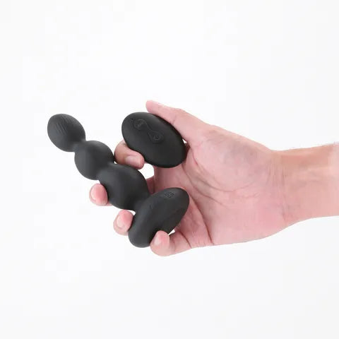 NS Novelties Renegade Valor USB Rechargeable Vibrating Anal Beads with Wireless Remote 13.7 cm Black NS Novelties