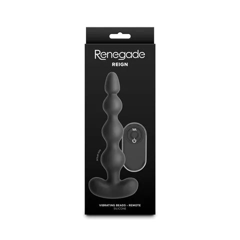 NS Novelties Renegade Reign USB Rechargeable Vibrating Anal Beads with Wireless Remote 17.9 cm Black NS Novelties