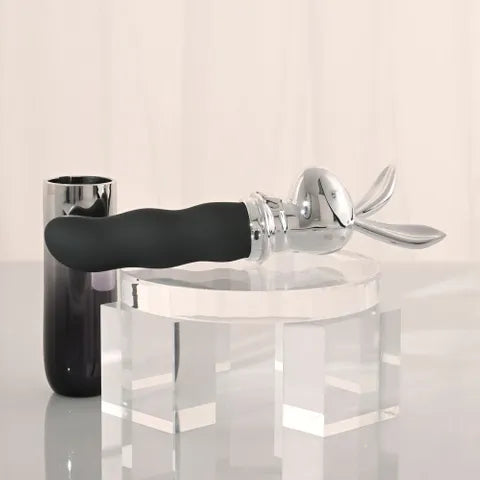 Playboy Pleasure Bunny On The Go USB C Rechargeable Vibrator 18.6 cm Black / Chrome Playboy Pleasure Main image