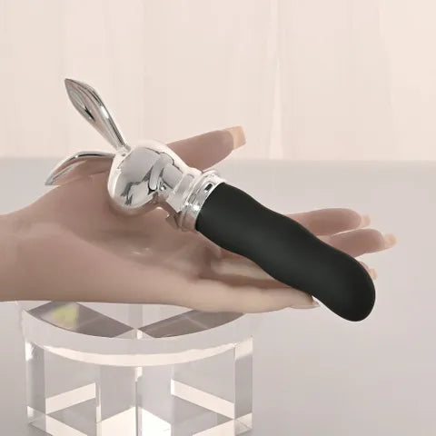 Playboy Pleasure Bunny On The Go USB C Rechargeable Vibrator 18.6 cm Black / Chrome Playboy Pleasure