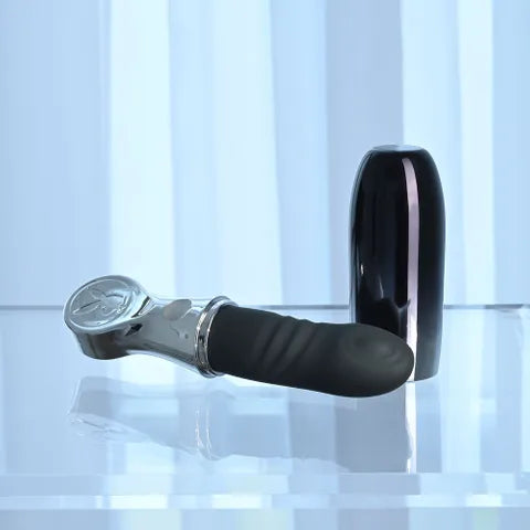 Playboy Pleasure Bon Voyage USB C Rechargeable Tapping Vibrator Black / Chrome 18.7 cm Playboy Pleasure