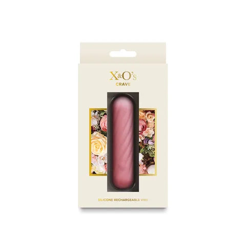 NS Novelties X and Os Crave USB Rechargeable Bullet Vibrator 10.5cm Light Pink NS Novelties