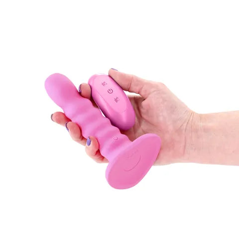 NS Novelties Colours Ribbed USB Rechargeable Vibrating Dildo With Wireless Remote 14.5 cm Secondary image