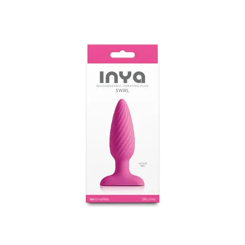 NS Novelties INYA Swirl USB Rechargeable Vibrating Butt Plug 10.7cm Pink NS Novelties