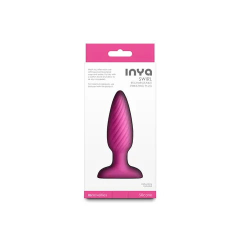 NS Novelties INYA Swirl USB Rechargeable Vibrating Butt Plug 10.7cm Pink NS Novelties