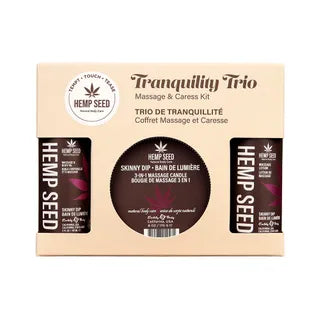 Earthly Body Hemp Seed Tranquility Trio Scented Massage & Caress Kit 3 Piece Kit Earthly Body