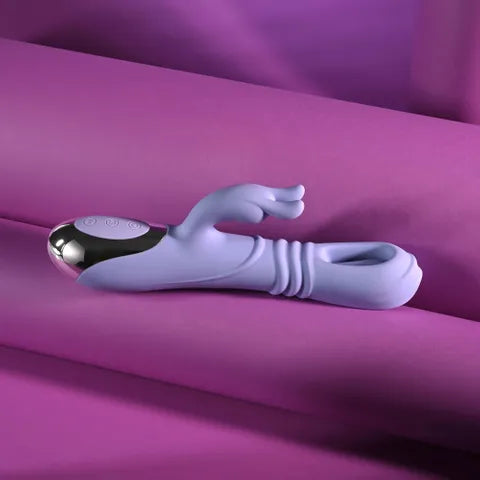 Playboy Pleasure Tap Me In USB Rechargeable Rabbit Vibrator With Tapping Shaft 24.2 cm Purple Secondary image