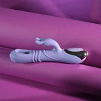 Playboy Pleasure Tap Me In USB Rechargeable Rabbit Vibrator With Tapping Shaft 24.2 cm Purple Playboy Pleasure