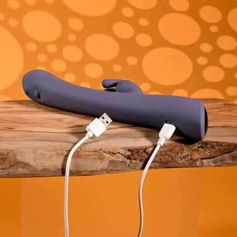Evolved POPPIN GOOD TIME USB Rechargeable Rabbit Vibrator Purple 20 cm Evolved