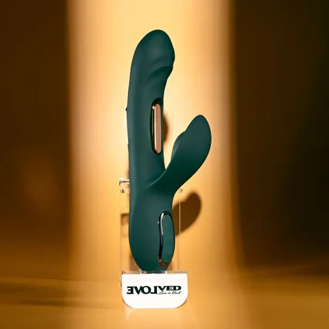 Evolved HEART OF GOLD USB Rechargeable Rabbit Vibrator Green Evolved Main image