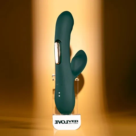 Evolved HEART OF GOLD USB Rechargeable Rabbit Vibrator Green Evolved