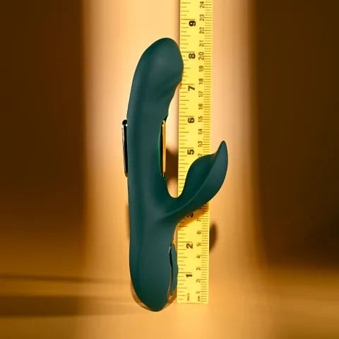 Evolved HEART OF GOLD USB Rechargeable Rabbit Vibrator Green Evolved