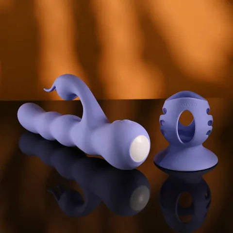 Evolved WIGGLY BUNNY USB Rechargeable Rabbit Vibrator With Suction Base Purple Evolved