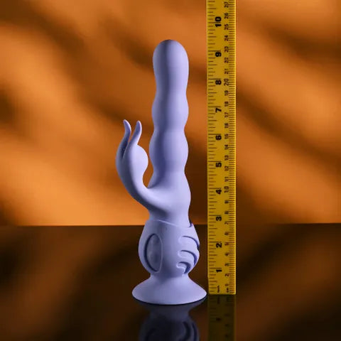 Evolved WIGGLY BUNNY USB Rechargeable Rabbit Vibrator With Suction Base Purple Evolved