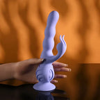 Evolved WIGGLY BUNNY USB Rechargeable Rabbit Vibrator With Suction Base Purple Evolved