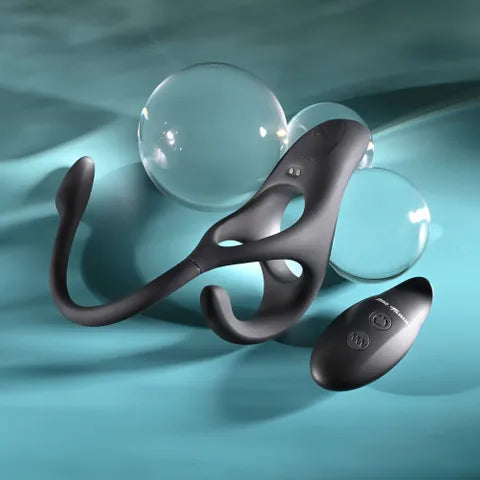Zero Tolerance All The Bases Black USB Rechargeable Vibrating Cock Ring with Wireless Remote Zero Tolerance