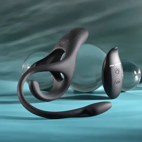 Zero Tolerance All The Bases Black USB Rechargeable Vibrating Cock Ring with Wireless Remote Zero Tolerance