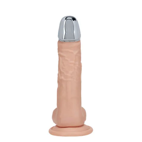 Shots Toys REALROCK Metal Head USB Rechargeable Vibrating Dildo With Wireless Remote 19 cm Shots Toys